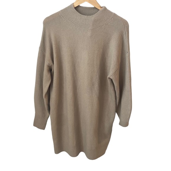 & Other Stories Dresses & Skirts - & Other Stories Mock Neck Beige Tan Sweater Dress S NEW